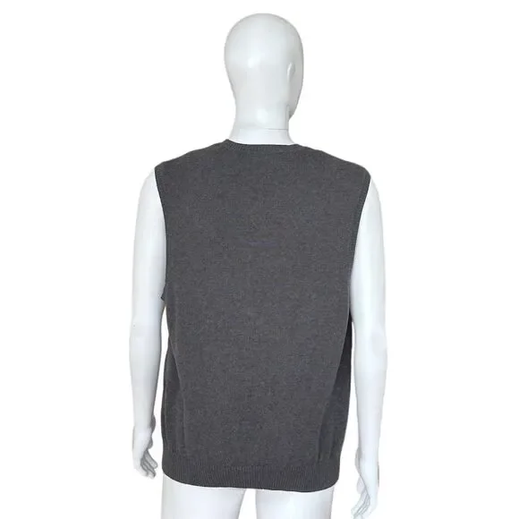 Club Room Men's Cable Knit V-Neck Sweater Vest Gray Size L - Picture 4 of 7